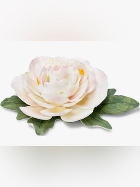 Aerin Bloom Fine Porcelain Flower White and Pink, Hand- Painted